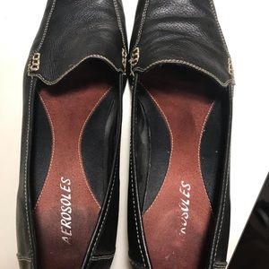 Aerosoles Dark brown heeled pump size 8 M with design stitching and square toe